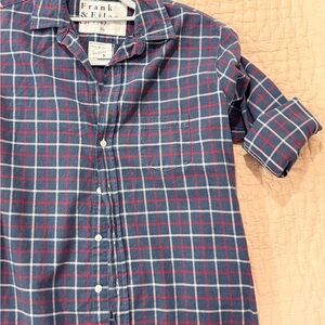 Frank & Eileen “Eileen” Navy and Red Plaid cotton flannel button up Shirt